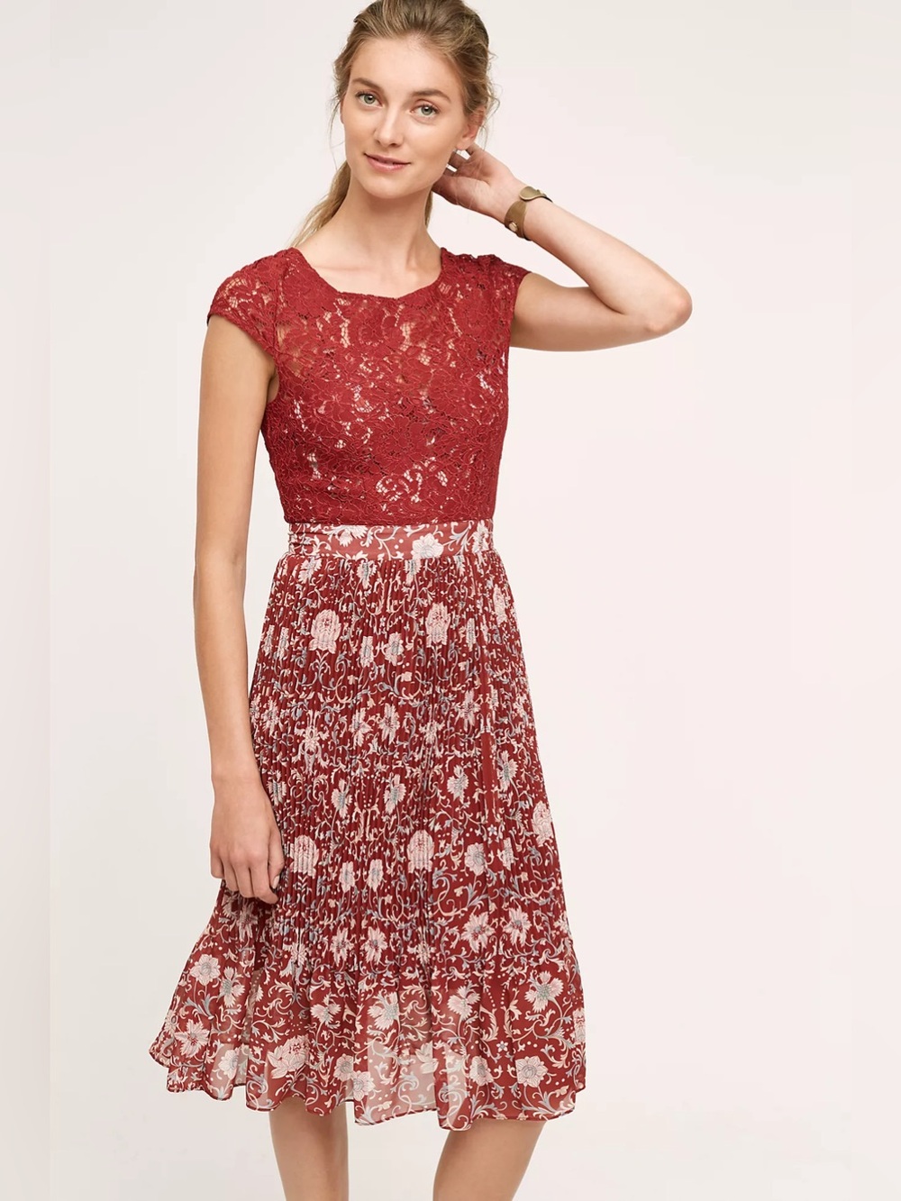 Anthropology Plenty By Tracy Reese Arcadia MidiShort Sleeve Dress